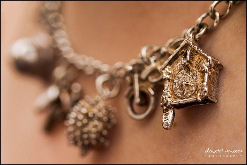 charm bracelet necklace macro