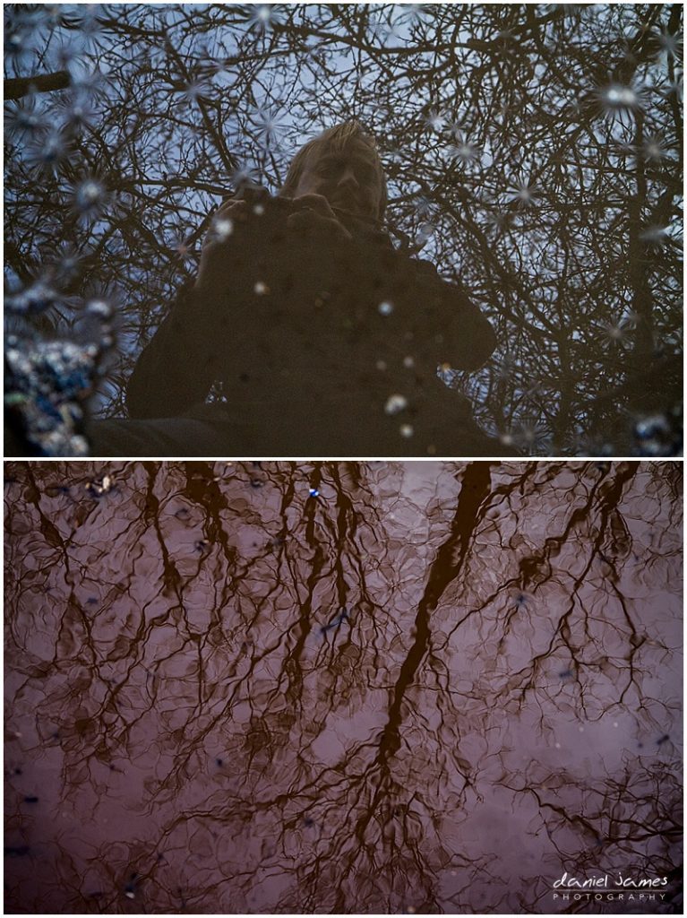 puddle selfie trees