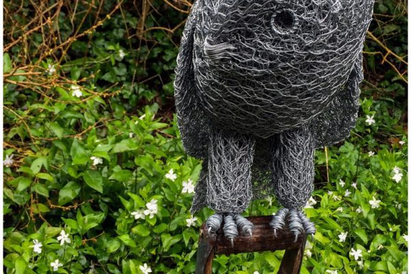 chicken wire owl sculpture
